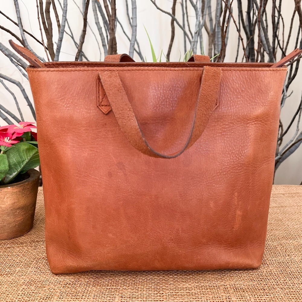 Madewell Zip Top Transport Small Brown Leather Bag - Picture 2 of 12